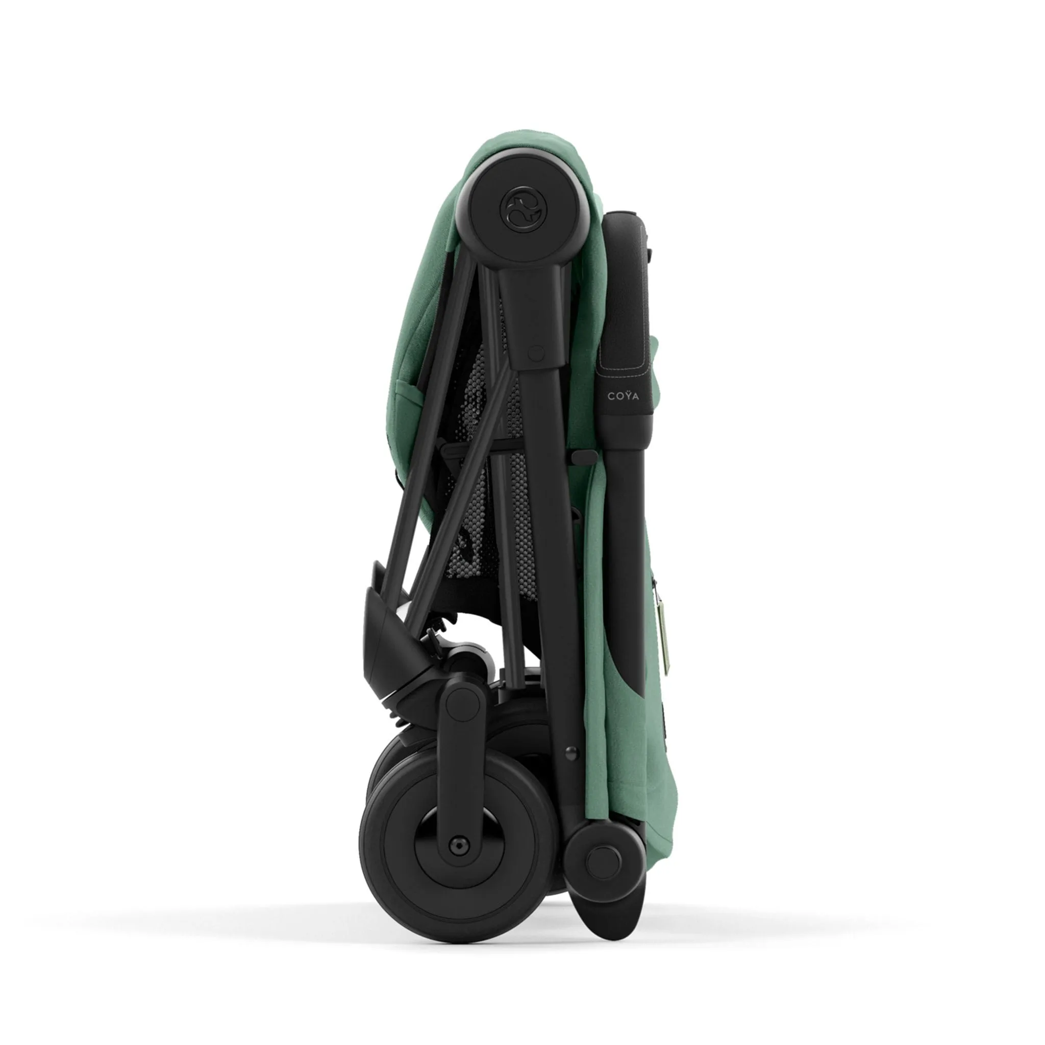 Cybex Poussette Coya - Cadre noir mat avec siège vert feuillage