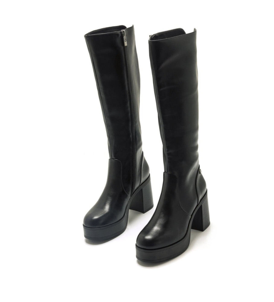 Botas Mustang anos 60 pretas - Salto de 9 cm -