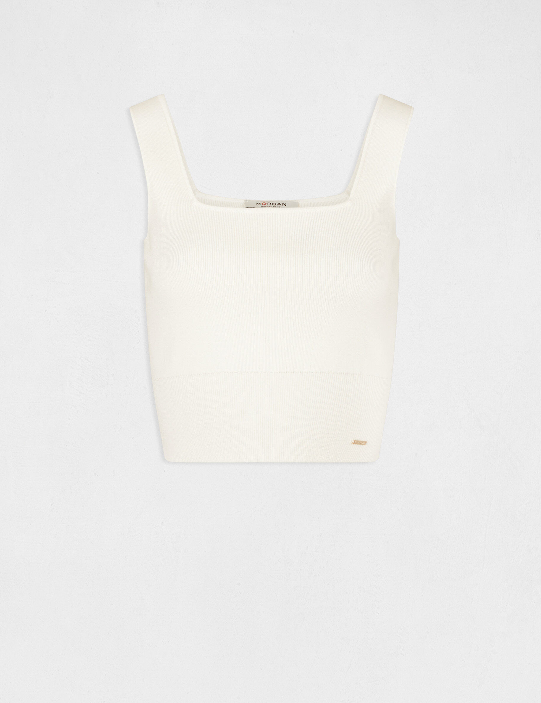 Débardeur pull bretelles larges ecru femme - ecru