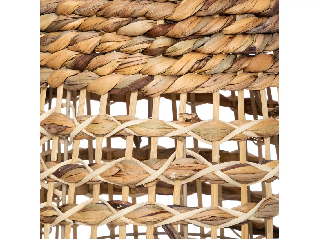 Lampadaire en métal et bois naturel H 118 cm
