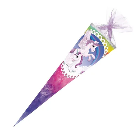 Nestler Schultüte Pegasus 70cm rund,Glitzerdruck