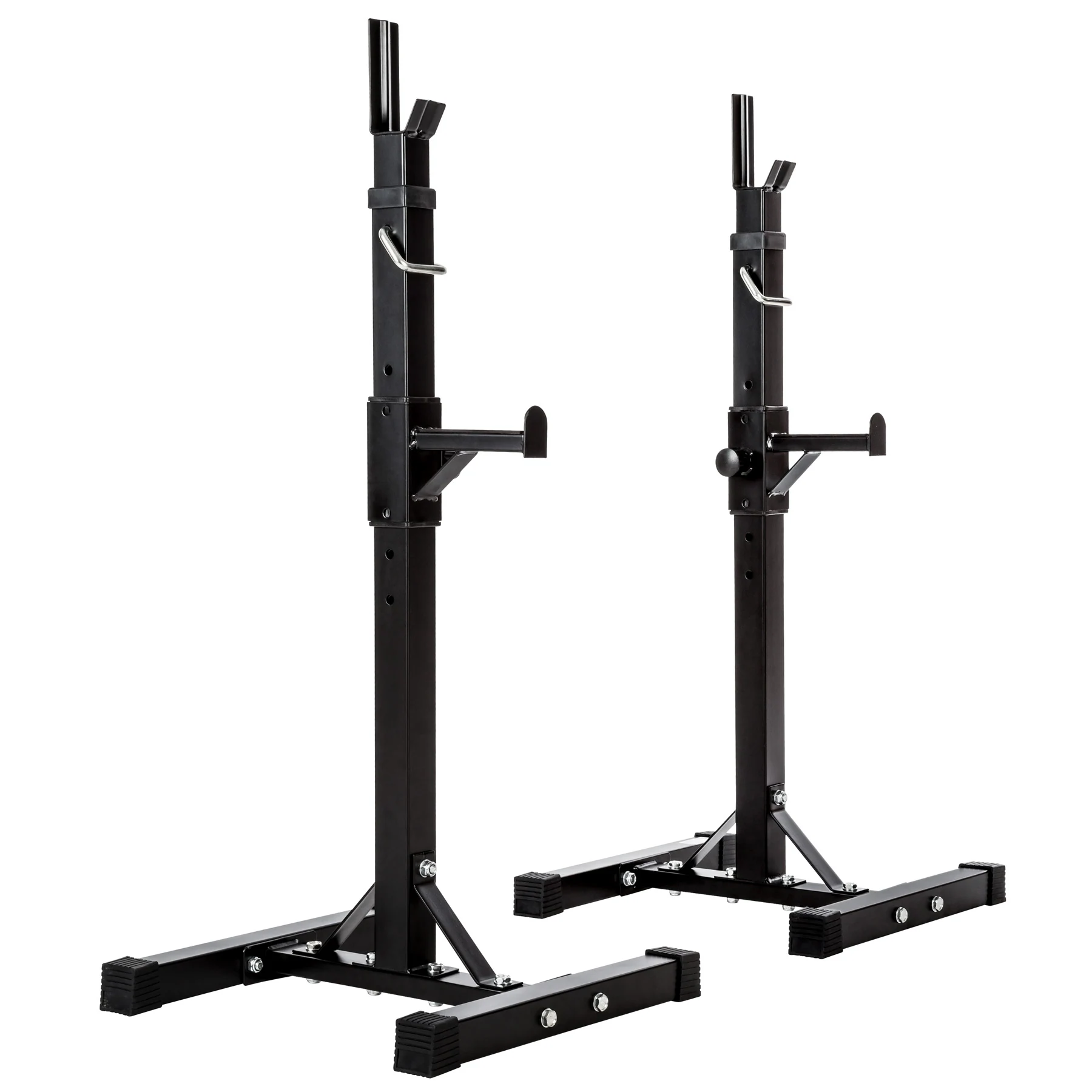 tectake® Langhantelablage, multifunktional, seitliche Ablage 6-fach höhenverstellbar, bodenschonende Kunststoffkappen