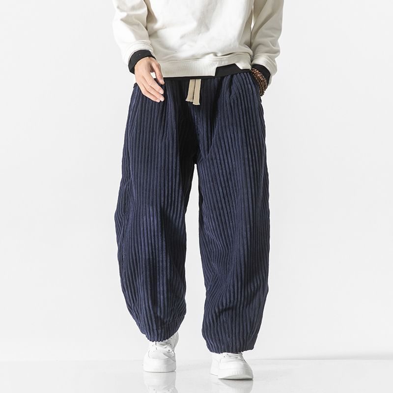 Blueforce - Corduroy cropped broek met trekkoord in de taille