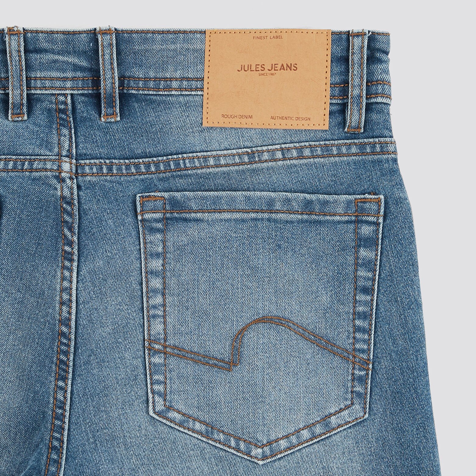 Jean straight en coton et polyester recyclés Bleu