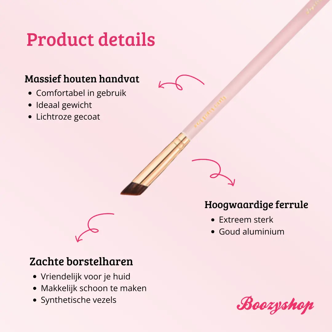 Soft Pink & Gold Square Angled Brow Brush