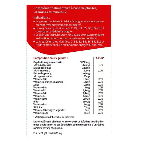 Codifra Normalite 1000 Vitamines, Fatigue et Immunité 30 gélules