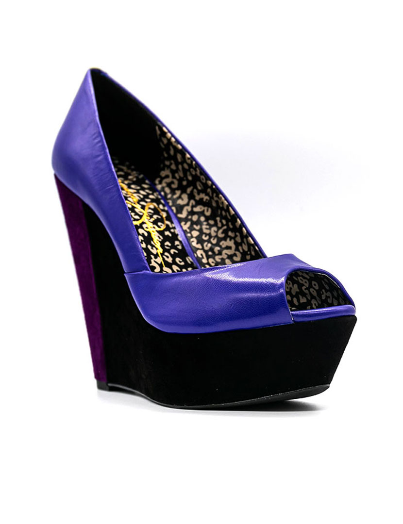 Leelo 6 Wedge Shoes Purple Royal