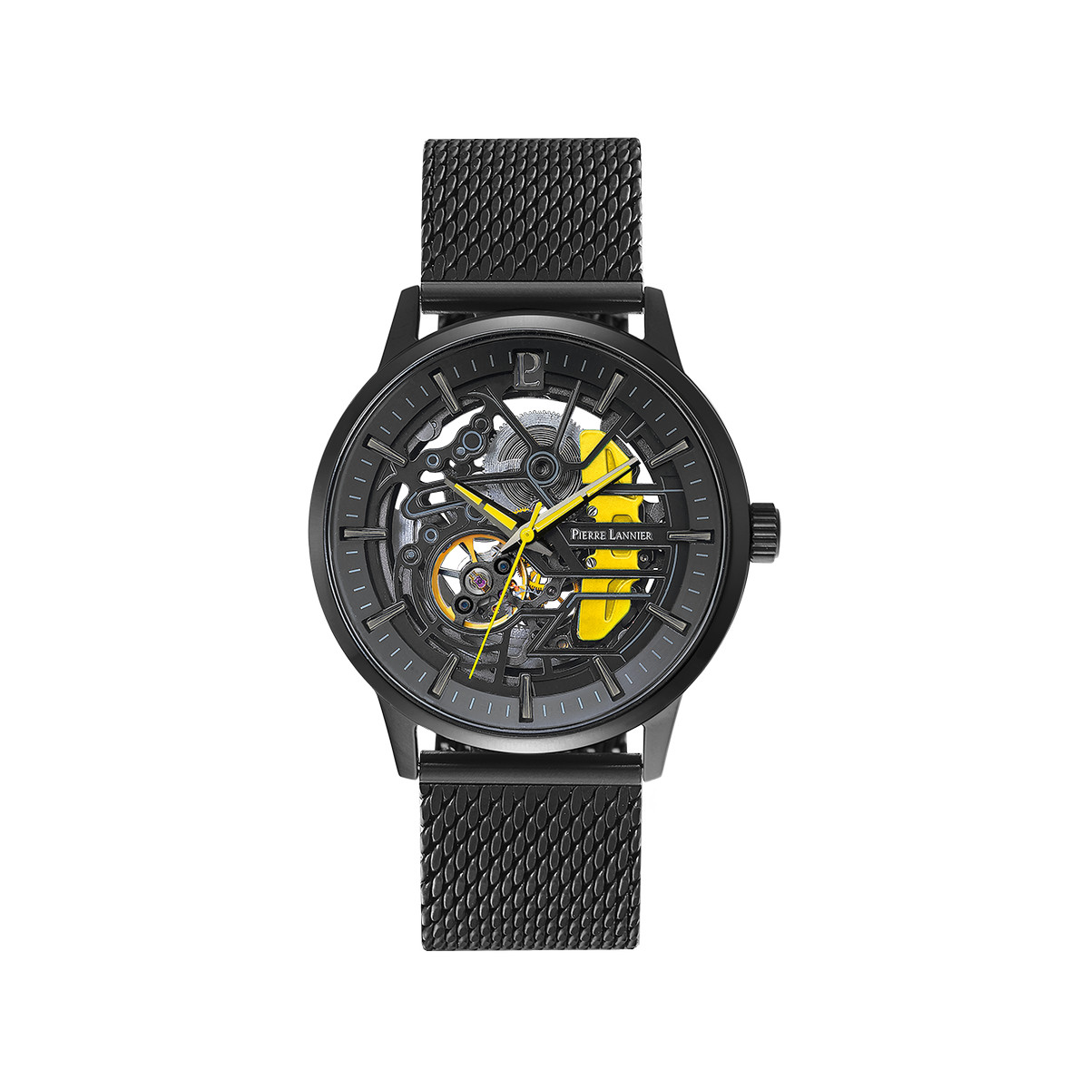 Montre PIERRE LANNIER Paddock homme automatique bracelet cuir noir