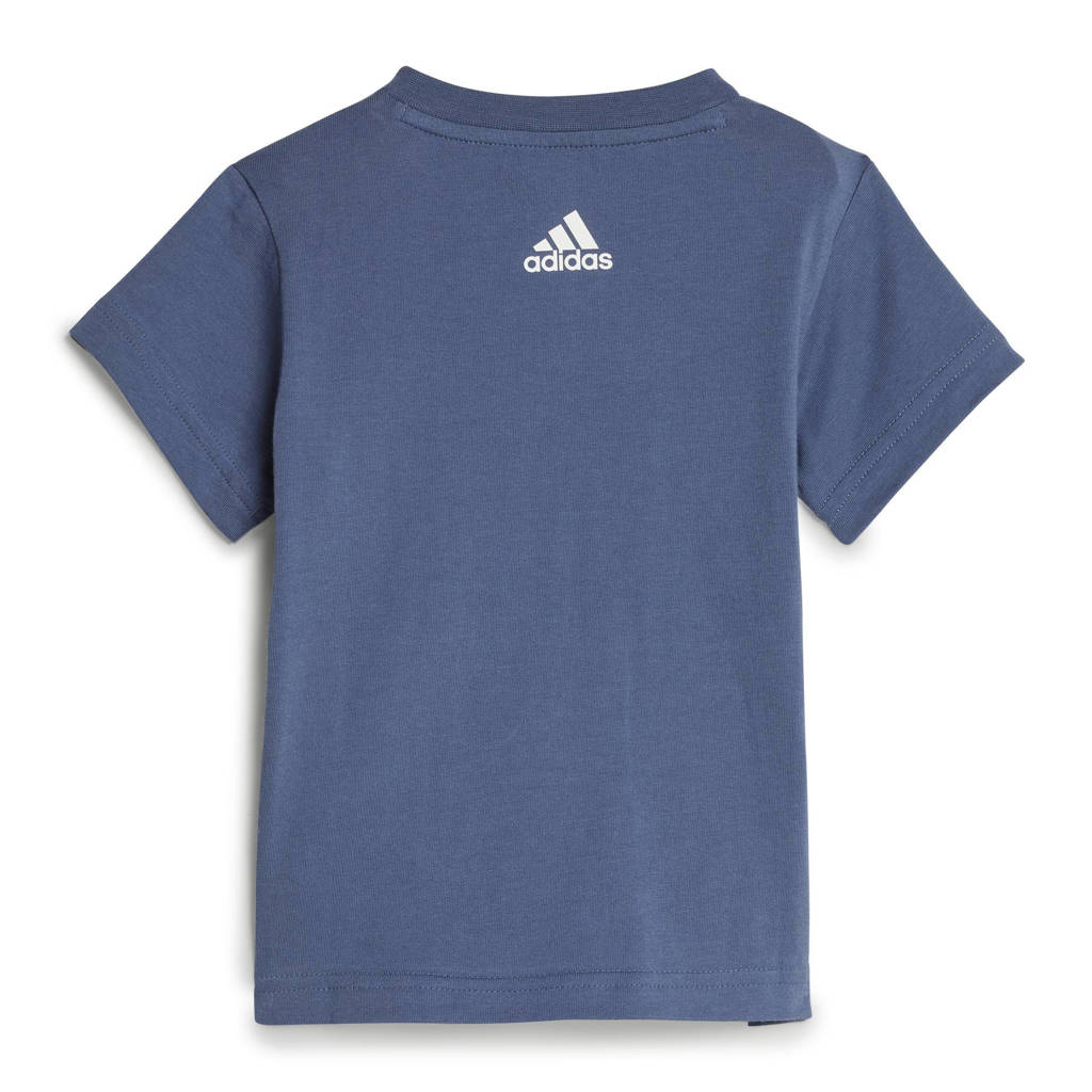 adidas T-shirt + short blauw/grijs