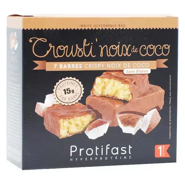 Protifast Lanche Crocante de Coco com Alto Teor de Proteína - 7 barras