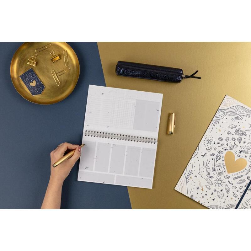 Adolie, Bloc planner reliure intégrale en-tête 22x14 cm 53 feuillets imprimés