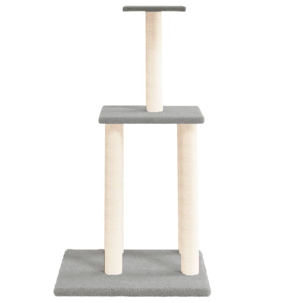 Arranhador para gatos vidaXL com hastes de sisal cinza claro, 85,5 cm