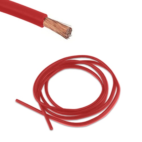 Bobine 5 m cable électrique 4 mm Rouge