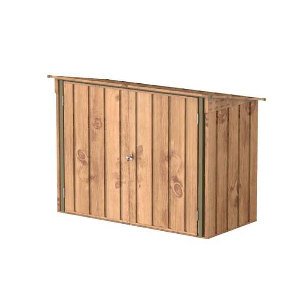 Abri  vlos en mtal 1,74m imitation bois avec kit ancrage