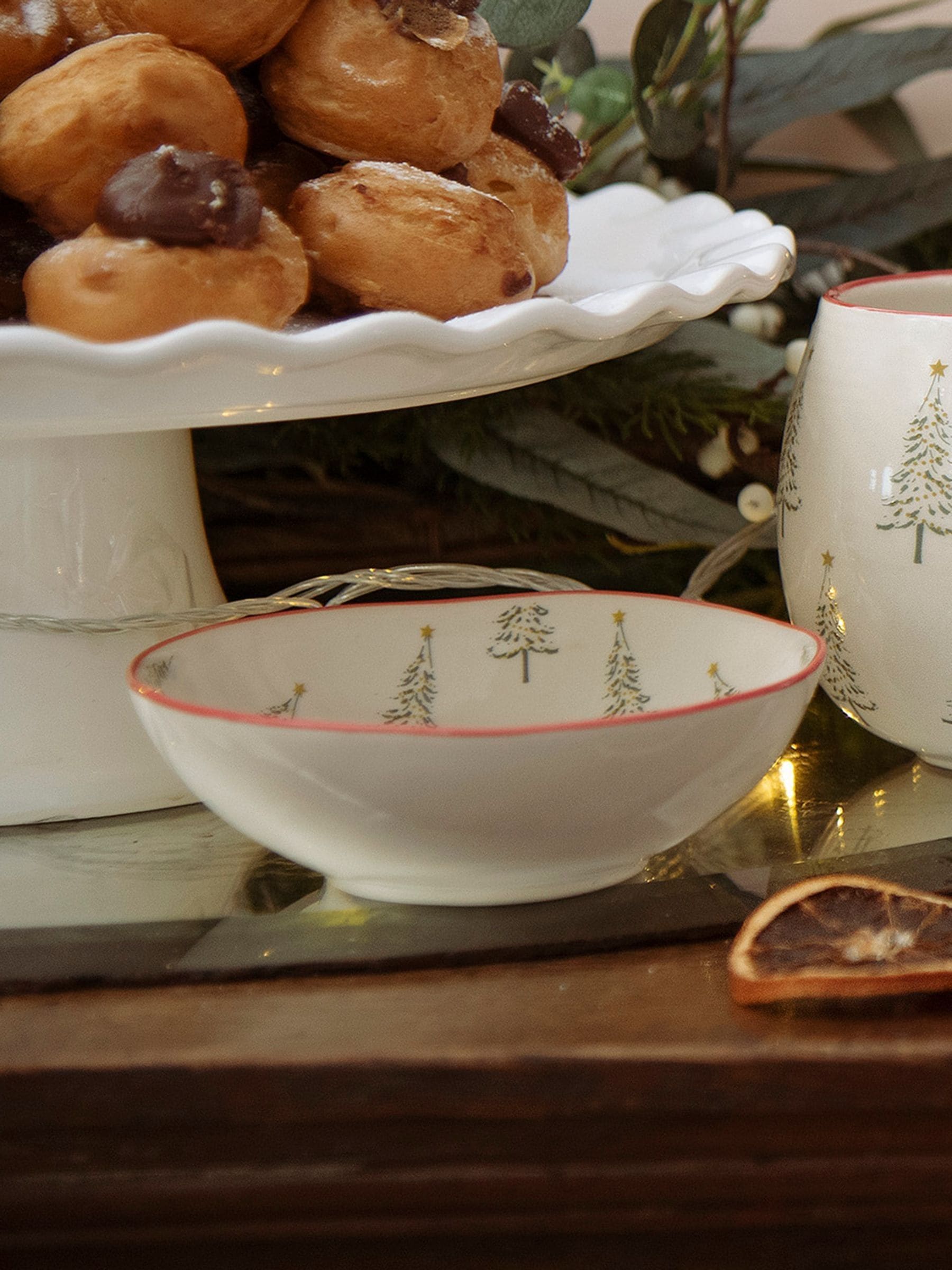 Sophie Allport Kerstmis Bomen Aardewerk Knabbelschaal