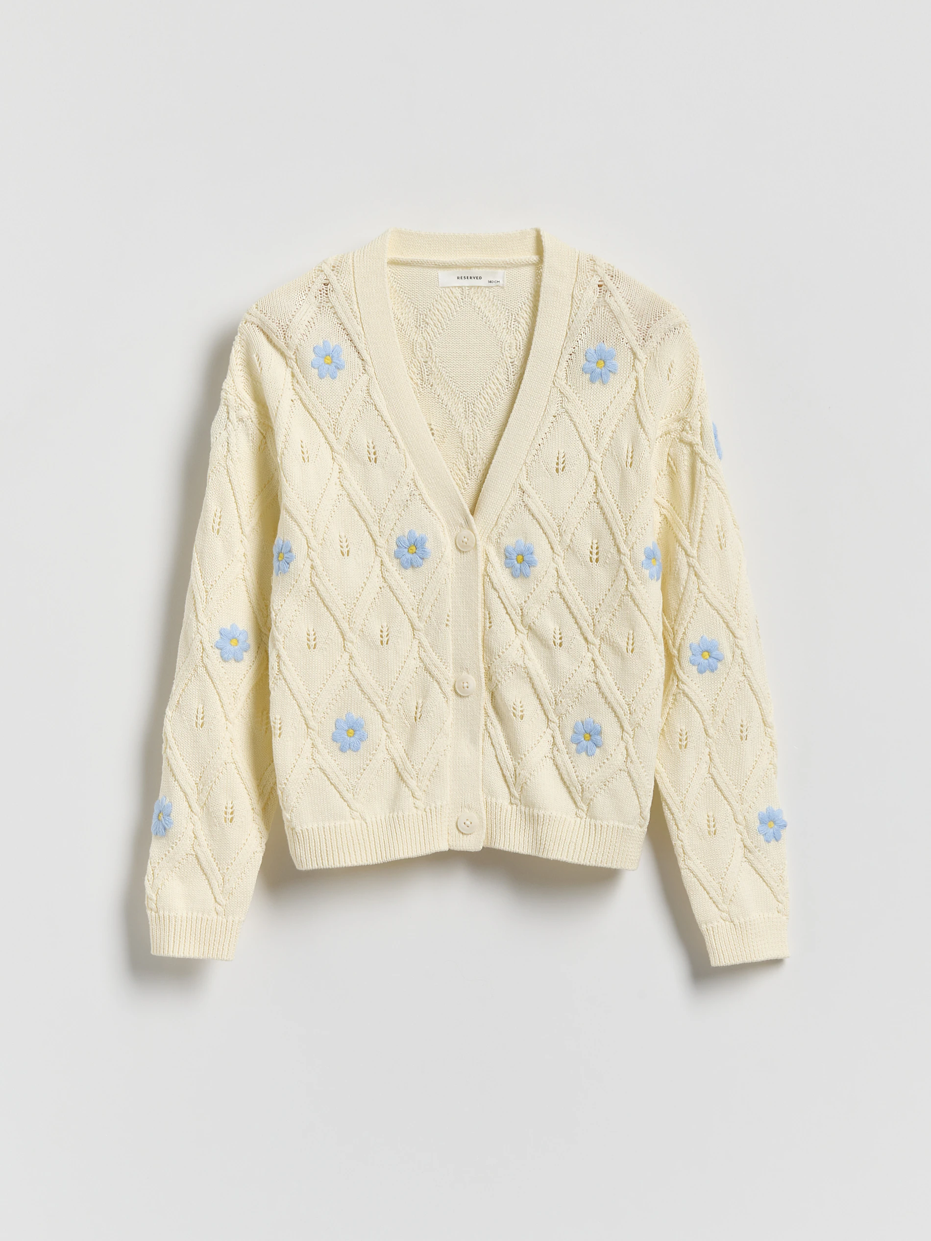 Strickjacke mit Blumenapplikation