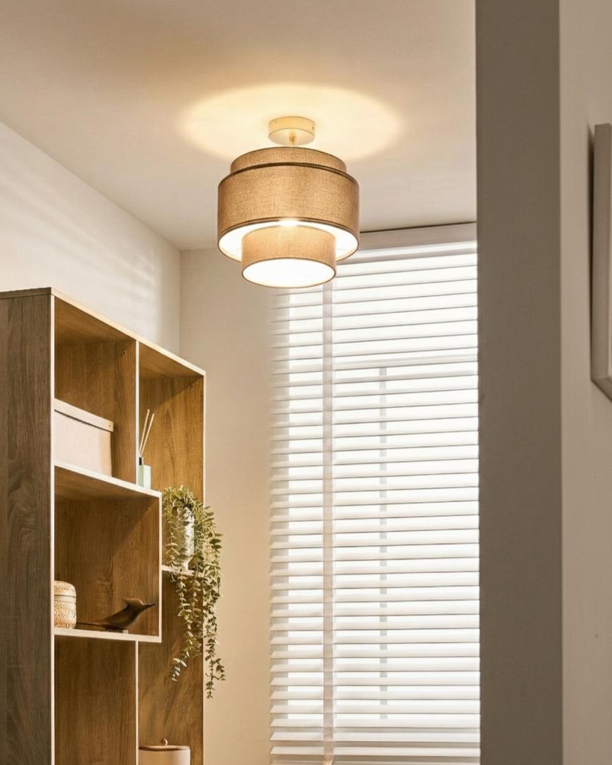 Hanglamp LUKAGO Linnen Bruin