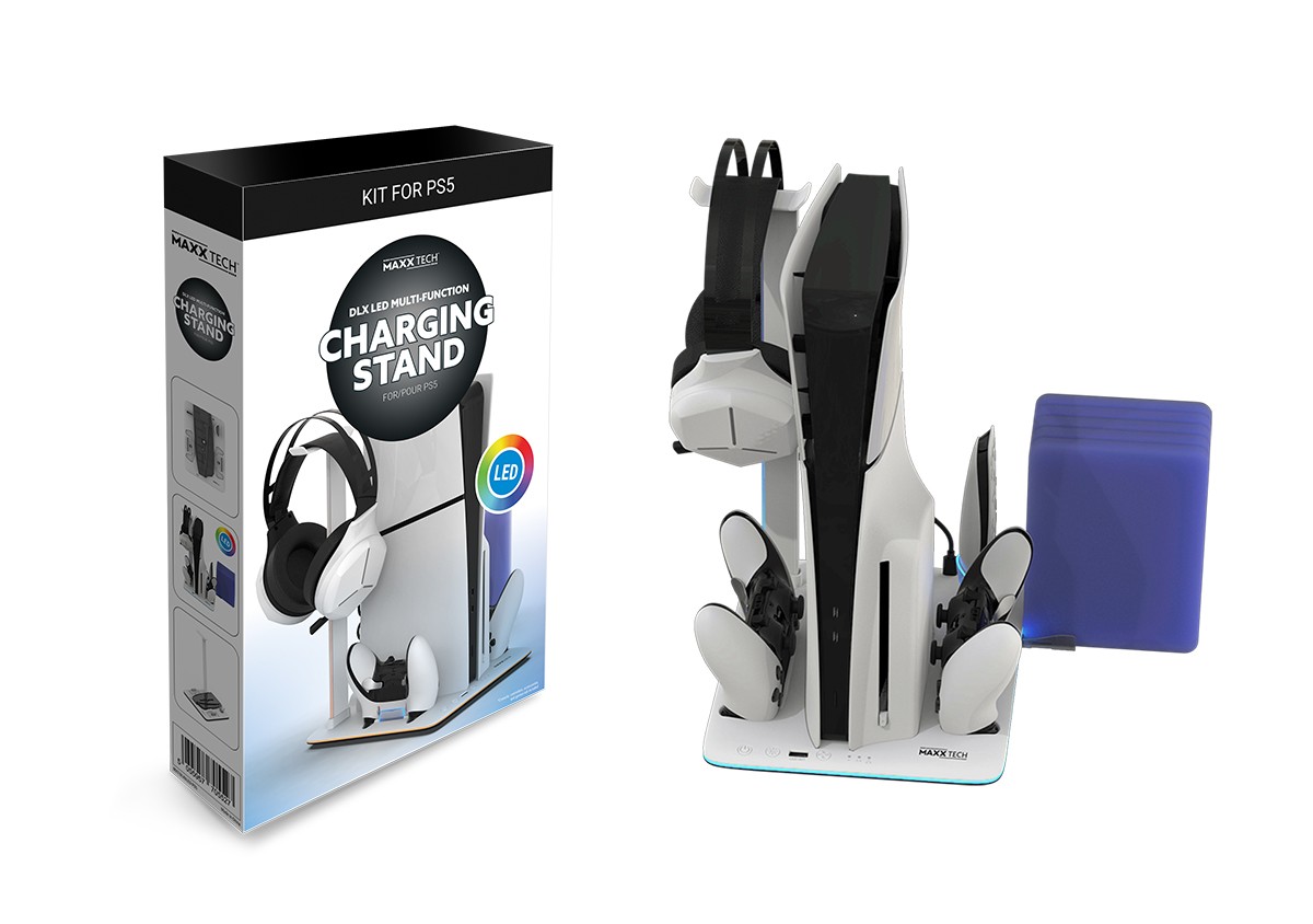 Maxx Tech PS5 DLX LED Mult-Functional Stand for all PS5 consoles