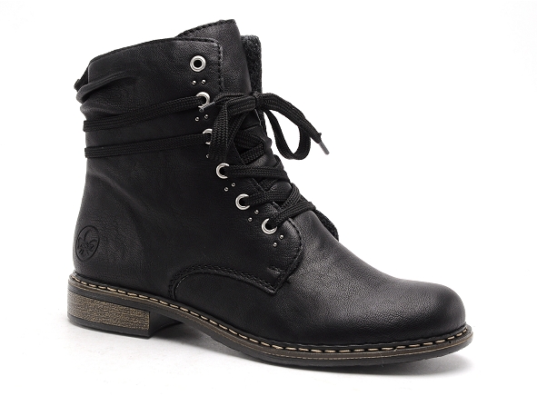 Rieker boots bottine plates femme 71218 noir