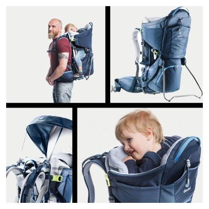 Porte-bébé Deuter Kid Comfort bleu   pare-soleil