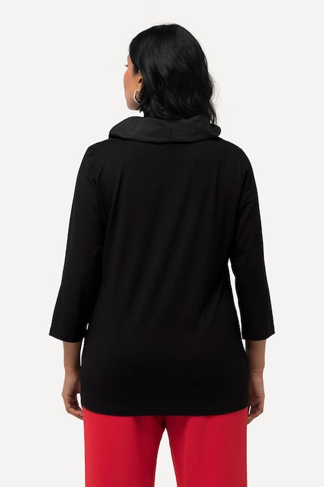 Shirt, Taft-Kragen, Classic, V-Ausschnitt, 3/4-Arm