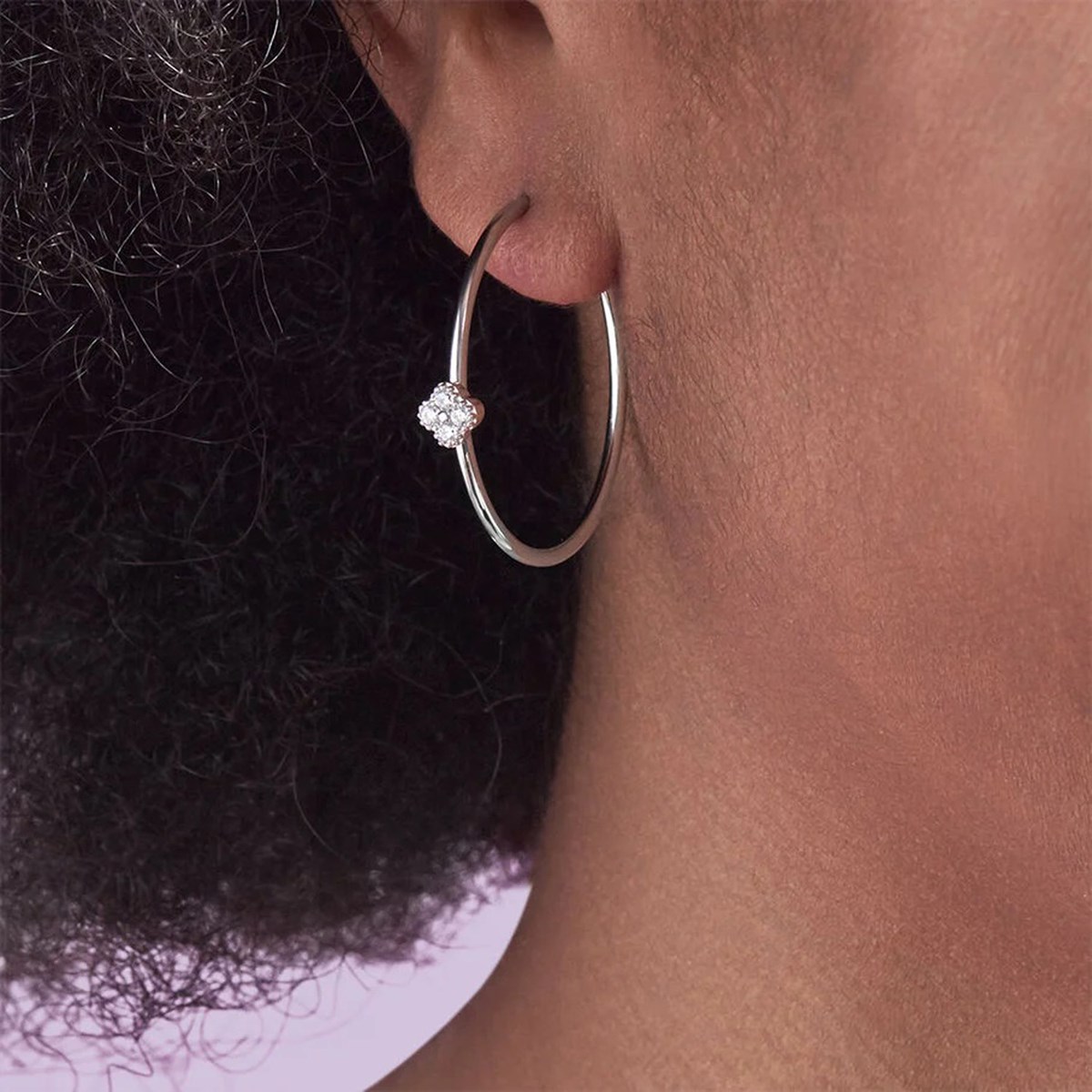 Boucles d'oreilles créoles Agatha Beloved argent