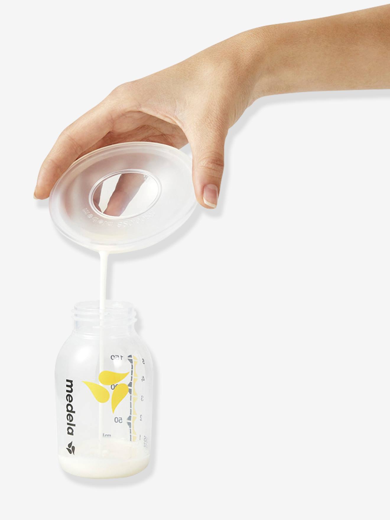 Lote com 2 copos transparentes para coleta de leite da MEDELA