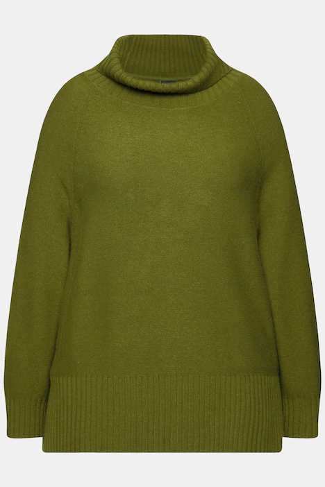 Pullover, Oversized, Rollkragen, Raglan-Langarm