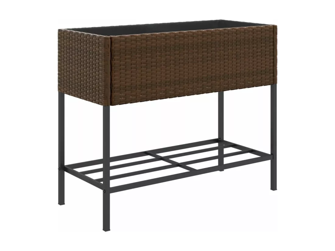 Jardinière bac lit surélevé résine marron 90 x 40 x 75 cm 02_0038416