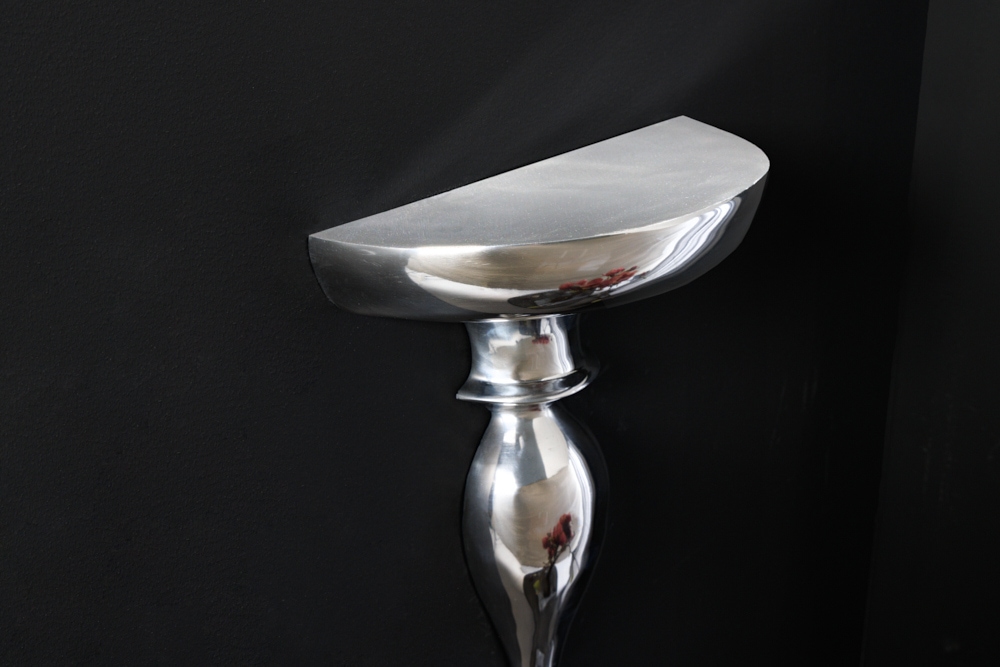 Barocke Wandkonsole SCALA 80cm silber Aluminium Wandregal