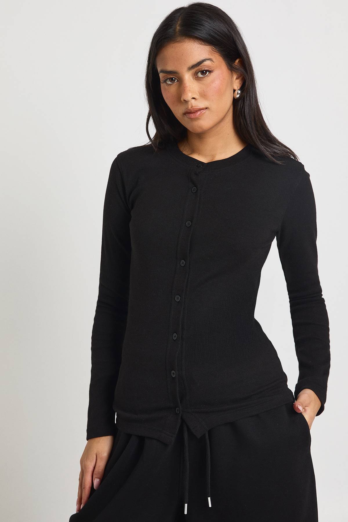 boohoo Ensemble de Jogging Côtelé à Manches Longues avec Boutonnage
