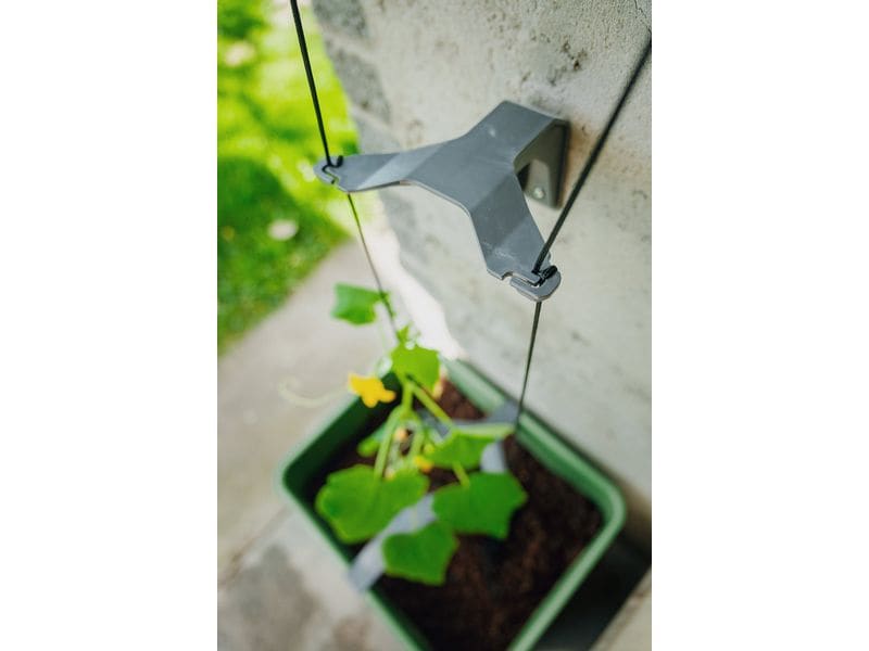 Gusta Garden CURT CUCUMBER Gurkentopf Grau Pflanzkübel mit Wassertank und Rankhilfe