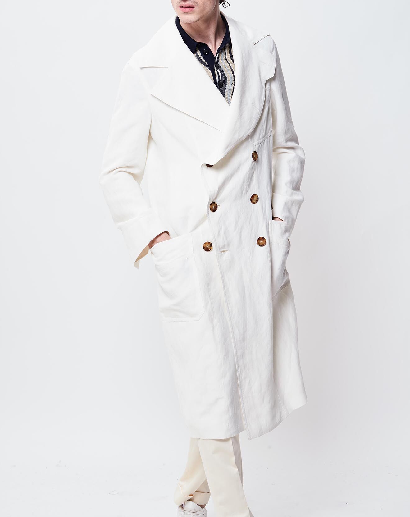 John Galliano Trench en Lin & Soie James ecru