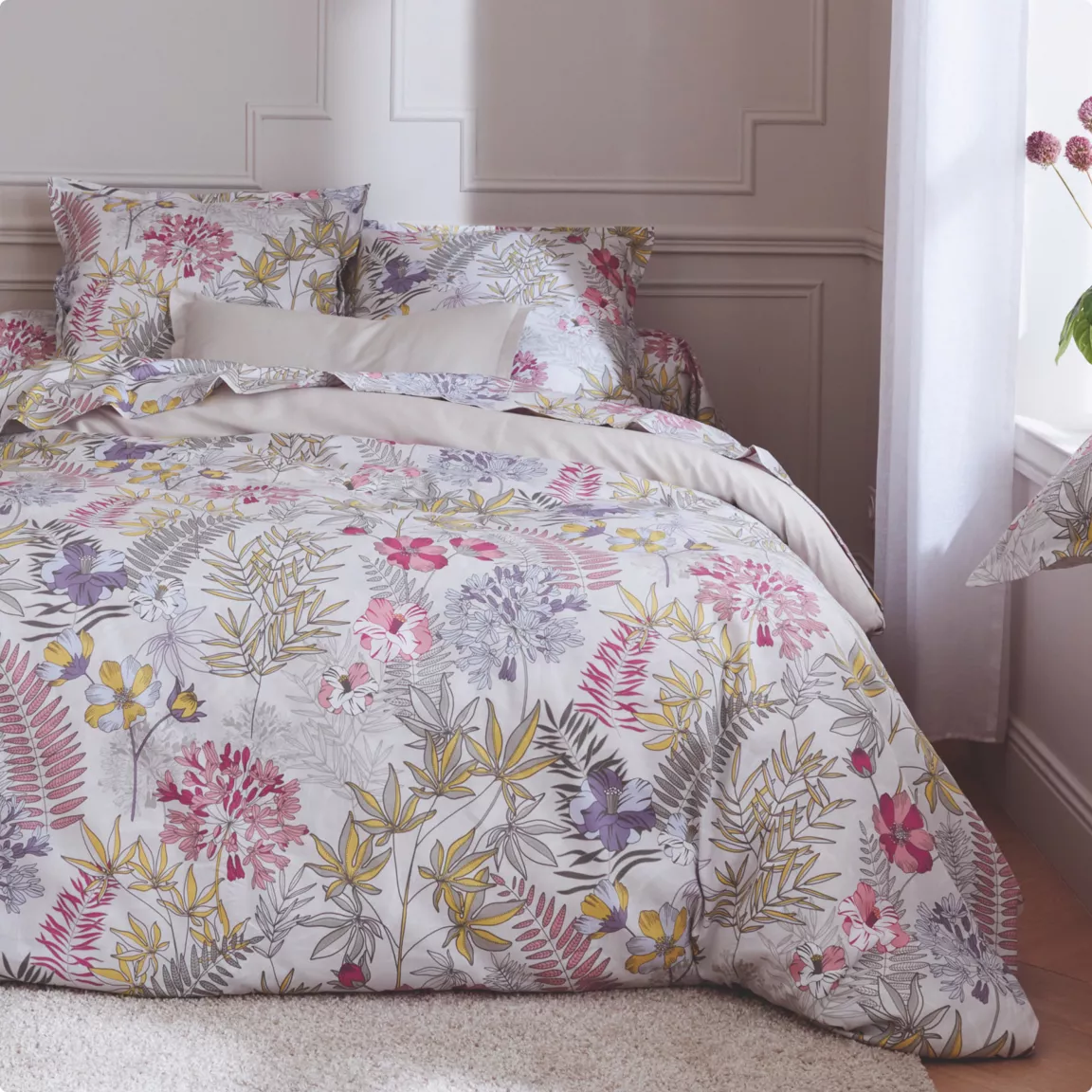 Housse de couette satin de coton (240 x 220 cm) Anaïs Multicolore