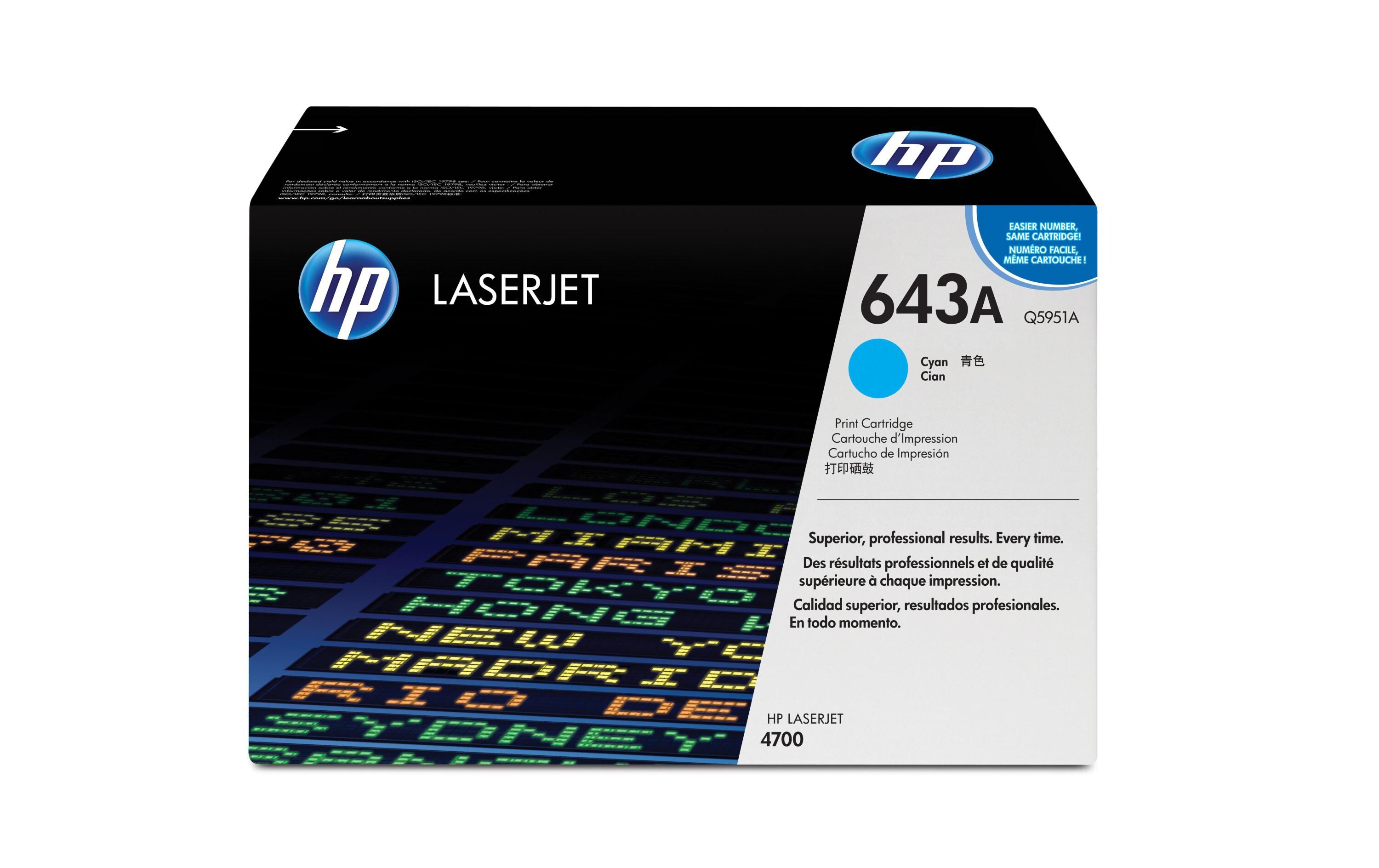 Toner Nr. 643A (Q5951A) Cyan<br>Tonerkartusche
