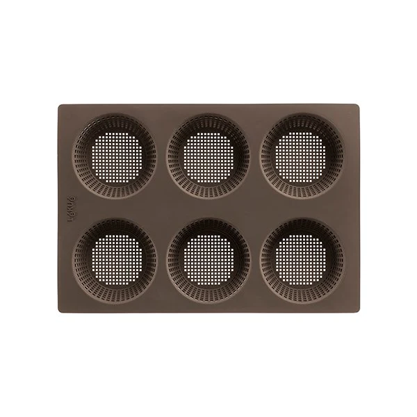 Plaque perforée 6 petits pains ronds en silicone Lékué