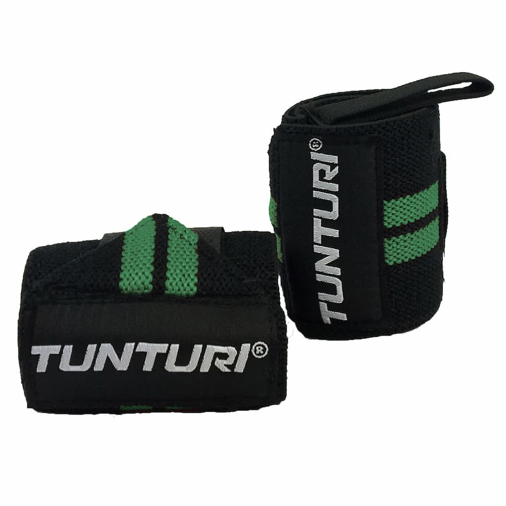 TUNTURI Wrist Wraps Noir et Vert (la paire)