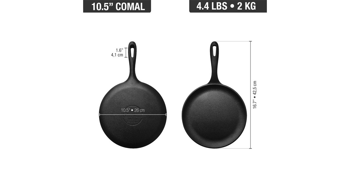 VictoriaBakpan Comal 26 cm, Seasoned grillplaat  (Zwart (mat), Color packaging)