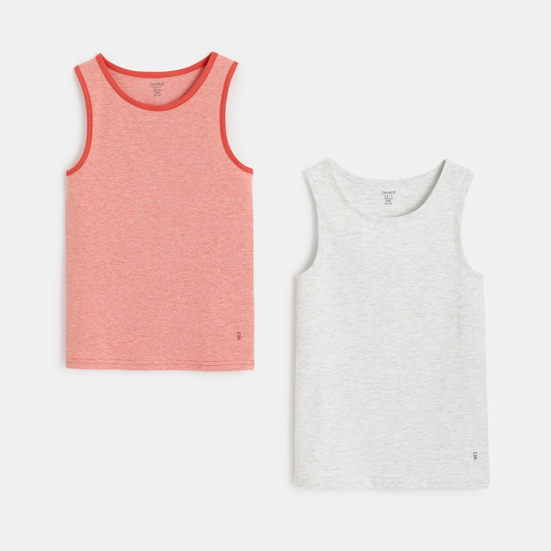 Débardeur en jersey doux (lot de 2) orange garçon