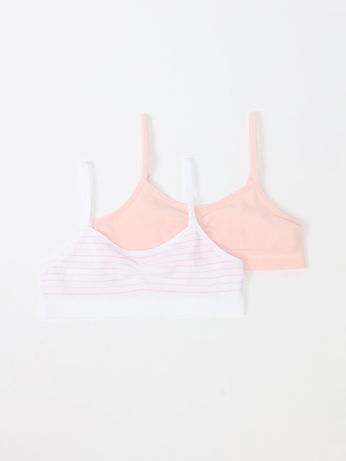 Conjunto de 2 regatas sem costura - Rosa claro