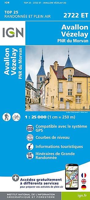 IGN - TOP25 2722ET AVALLON VEZELAY 1 25 000