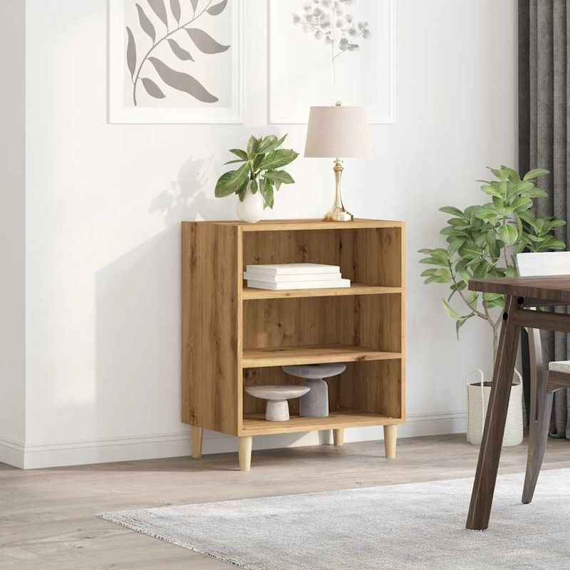 vidaXL - Dressoir - Eikenkleurig - Bewerkte Hout - 57x35x75 cm