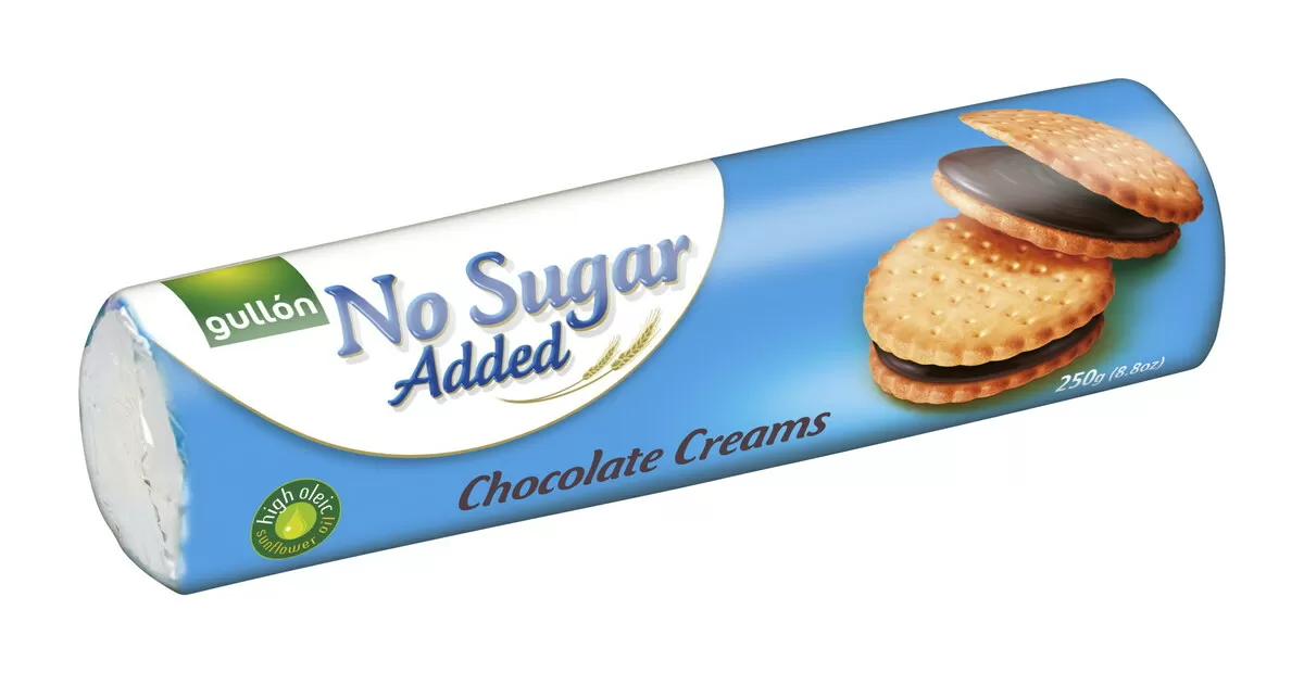 Gullón No Sugar Added Chocolate Cream Sandwich Cookies - 250 g