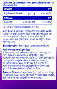 Davitamon Calcium Met Vitamine D Kauwtabletten Multiverpakking 3x60KTB