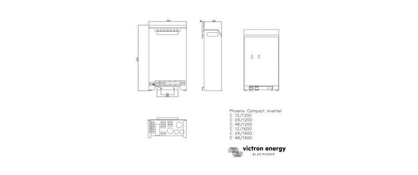 Wechselrichter Energy Phoenix Inverter Type C 12/1200 VE.Bus<br>Wechselrichter mit 92% Wirkungsgrad