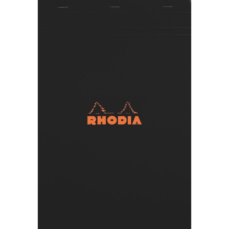 Bloc de bureau Rhodia 21 x 29,7 cm agrafé noir n°18 - 5 x 5 - 80 feuilles