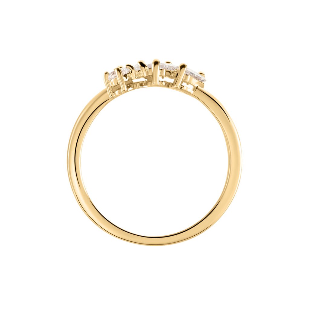 Bague Jardins D'hiver Plaqué Or Jaune Oxyde De Zirconium