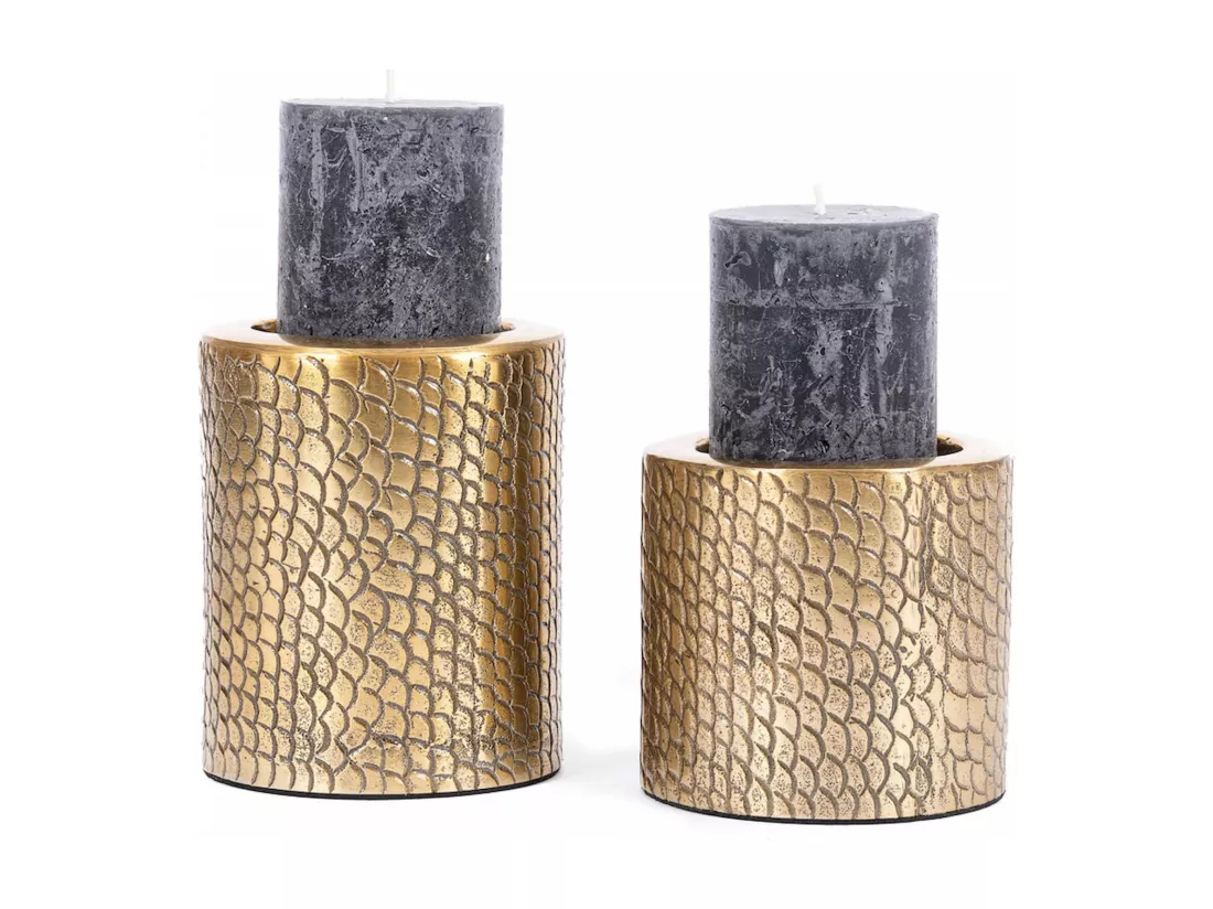 Bougeoir Croco chic en laiton Bazar Bizar