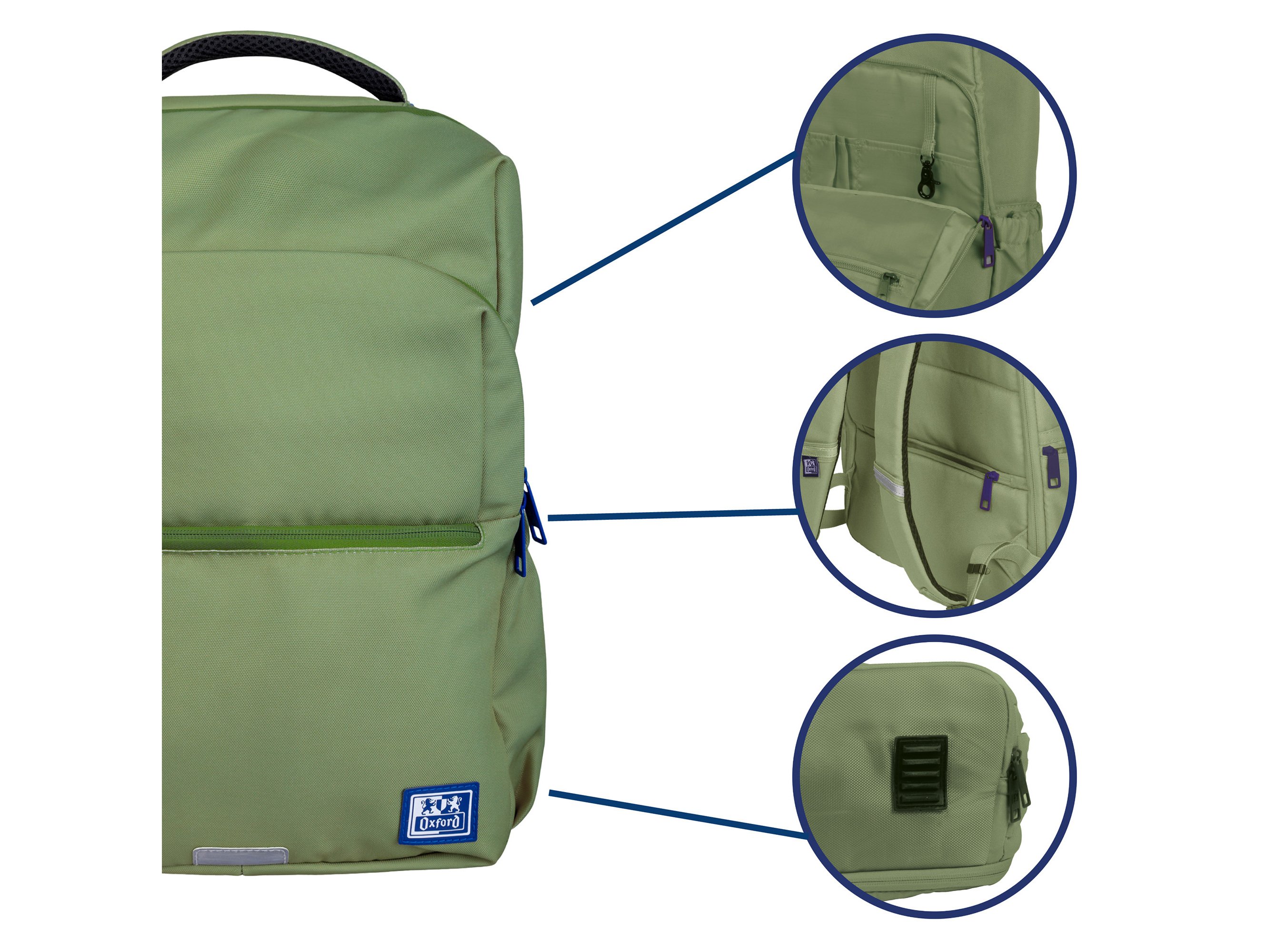 MOCHILA B-READY OXFORD VERDE SAFARI 28L 30X42X15CM