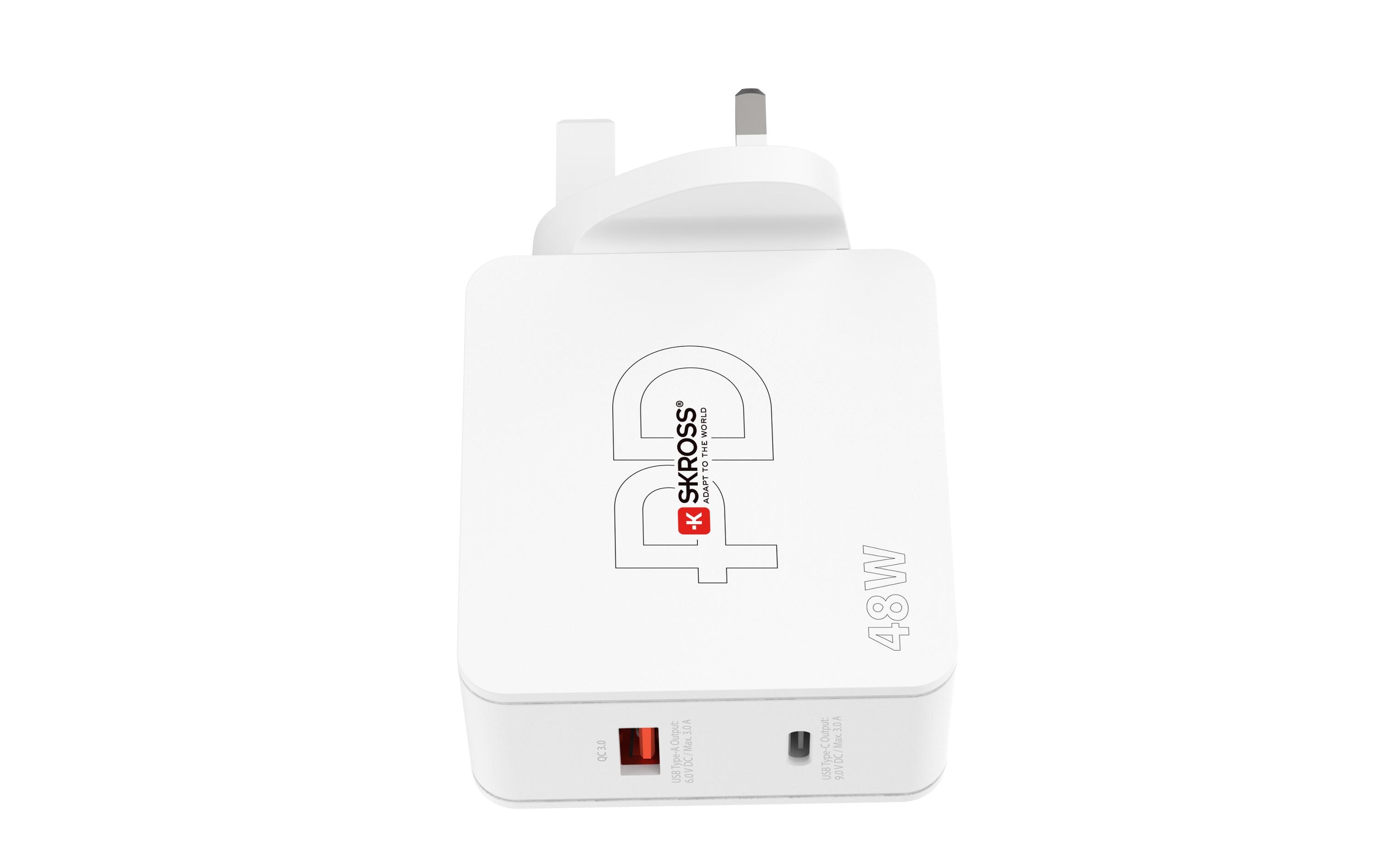 USB-Wandladegerät Multipower 2 Pro+, UK, 48 W, WeissKraftvolles USB-Wandladegerät für zu Hause und unterwegs